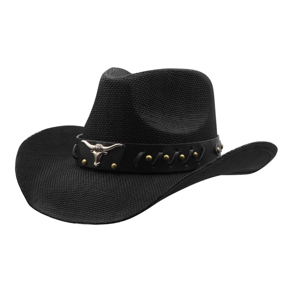 3137 & Straw Cowboy Hat with Wide Brim Cowgirl Hat Sun hat